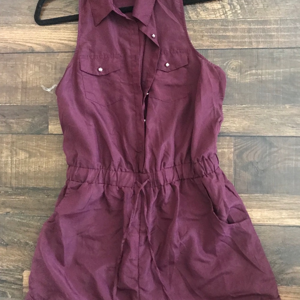 Maroon Silky material romper